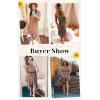 imageECOWISH Polka Dot Women Summer Dress Flowy High Low Sleeveless Boho Floral Criss Cross Halterneck Cocktail Midi Sundress 2025Coffee