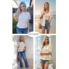imageECOWISH Summer Crochet Cardigans for Women 2025 Lightweight Short Sleeve Crewneck Button Down Cropped Casual Sweater Tops440 Beige