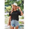 imageECOWISH Summer Crochet Cardigans for Women 2025 Lightweight Short Sleeve Crewneck Button Down Cropped Casual Sweater Tops440 Black