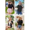 imageECOWISH Summer Crochet Cardigans for Women 2025 Lightweight Short Sleeve Crewneck Button Down Cropped Casual Sweater Tops440 Black