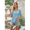 imageECOWISH Summer Crochet Cardigans for Women 2025 Lightweight Short Sleeve Crewneck Button Down Cropped Casual Sweater Tops440 Light Blue