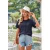 imageECOWISH Summer Crochet Cardigans for Women 2025 Lightweight Short Sleeve Crewneck Button Down Cropped Casual Sweater Tops440 Navy Blue