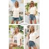 imageECOWISH Summer Crochet Cardigans for Women 2025 Lightweight Short Sleeve Crewneck Button Down Cropped Casual Sweater Tops440 White