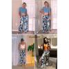 imageECOWISH Wide Leg Pants for Women Summer 2025 Palazzo Tropical Floral Casual High Waist Flared Trousers with PocketsBlack