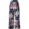 imageECOWISH Wide Leg Pants for Women Summer 2025 Palazzo Tropical Floral Casual High Waist Flared Trousers with PocketsNavy Blue