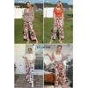 imageECOWISH Wide Leg Pants for Women Summer 2025 Palazzo Tropical Floral Casual High Waist Flared Trousers with PocketsPink