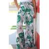 imageECOWISH Wide Leg Pants for Women Summer 2025 Palazzo Tropical Floral Casual High Waist Flared Trousers with PocketsWhite