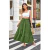 imageECOWISH Women Boho Maxi Skirt Summer Asymmetric Tiered Drawstring Elastic High Waist ALine Flowy Long Skirts with Pockets441 Army Green
