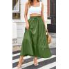 imageECOWISH Women Boho Maxi Skirt Summer Asymmetric Tiered Drawstring Elastic High Waist ALine Flowy Long Skirts with Pockets441 Army Green