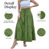 imageECOWISH Women Boho Maxi Skirt Summer Asymmetric Tiered Drawstring Elastic High Waist ALine Flowy Long Skirts with Pockets441 Army Green