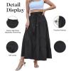 imageECOWISH Women Boho Maxi Skirt Summer Asymmetric Tiered Drawstring Elastic High Waist ALine Flowy Long Skirts with Pockets441 Black