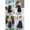 imageECOWISH Women Boho Maxi Skirt Summer Asymmetric Tiered Drawstring Elastic High Waist ALine Flowy Long Skirts with Pockets441 Black