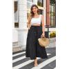 imageECOWISH Women Boho Maxi Skirt Summer Asymmetric Tiered Drawstring Elastic High Waist ALine Flowy Long Skirts with Pockets441 Black