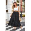 imageECOWISH Women Boho Maxi Skirt Summer Asymmetric Tiered Drawstring Elastic High Waist ALine Flowy Long Skirts with Pockets441 Black