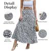 imageECOWISH Women Boho Maxi Skirt Summer Asymmetric Tiered Drawstring Elastic High Waist ALine Flowy Long Skirts with Pockets441 Black Flower