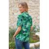 imageECOWISH Women Casual Ruffle Tops Summer 2025 Short Sleeve Button Down Work Blouses Fashion Loose Boho Floral Collared Shirt434 Green