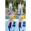 imageECOWISH Women Sweater Cardigan 2025  Striped Fall Jacket Knit Coat Oversize Long Sleeve Lapel Open Front CoatiganGray White