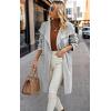 imageECOWISH Women Sweater Cardigan 2025  Striped Fall Jacket Knit Coat Oversize Long Sleeve Lapel Open Front CoatiganGray White