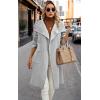 imageECOWISH Women Sweater Cardigan 2025  Striped Fall Jacket Knit Coat Oversize Long Sleeve Lapel Open Front CoatiganGray White