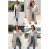 imageECOWISH Women Sweater Cardigan 2025  Striped Fall Jacket Knit Coat Oversize Long Sleeve Lapel Open Front CoatiganKhaki
