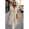 imageECOWISH Women Sweater Cardigan 2025  Striped Fall Jacket Knit Coat Oversize Long Sleeve Lapel Open Front CoatiganKhaki