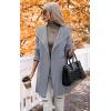 imageECOWISH Women Sweater Cardigan 2025  Striped Fall Jacket Knit Coat Oversize Long Sleeve Lapel Open Front CoatiganNavy