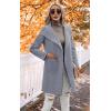 imageECOWISH Women Sweater Cardigan 2025  Striped Fall Jacket Knit Coat Oversize Long Sleeve Lapel Open Front CoatiganNavy