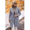 imageECOWISH Women Sweater Cardigan 2025  Striped Fall Jacket Knit Coat Oversize Long Sleeve Lapel Open Front CoatiganNavy
