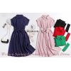 imageECOWISH Womens Casual Midi Dresses Solid V Neck Short Sleeve Button Shirt Belted Dress with Pockets for Spring Summer 2025Alight Pink