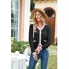 imageECOWISH Womens Lightweight Sweater Cardigan  Long Sleeve V Neck Button HollowedOut Knit Shurg Crop Tops with PocketsBlack