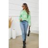 imageECOWISH Womens Sweater 2025 Fall  Long Sleeve Crewneck Tops Knit Oversized Pullover Casual Print Jumper372 Green