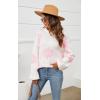 imageECOWISH Womens Sweater 2025 Fall  Long Sleeve Crewneck Tops Knit Oversized Pullover Casual Print Jumper372 White