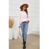 imageECOWISH Womens Sweater 2025 Fall  Long Sleeve Crewneck Tops Knit Oversized Pullover Casual Print Jumper372 White
