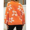 imageECOWISH Womens Sweater 2025 Fall  Long Sleeve Crewneck Tops Knit Oversized Pullover Casual Print JumperOrange