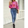 imageECOWISH Womens Sweater 2025 Fall  Long Sleeve Crewneck Tops Knit Oversized Pullover Casual Print JumperRose Pink