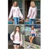 imageECOWISH Womens Sweater 2025 Fall  Long Sleeve Crewneck Tops Knit Oversized Pullover Casual Print JumperWhite