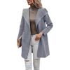 imageECOWISH Women Sweater Cardigan 2025  Striped Fall Jacket Knit Coat Oversize Long Sleeve Lapel Open Front CoatiganNavy