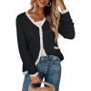imageECOWISH Womens Lightweight Sweater Cardigan  Long Sleeve V Neck Button HollowedOut Knit Shurg Crop Tops with PocketsBlack