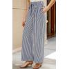 imageECOWISH Palazzo Pants for Women Casual 2025 Summer Loose Baggy Wide Leg Flowy High Waisted Polka Dot Trouser with Belt Pocket418 Navy Blue