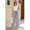 imageECOWISH Palazzo Pants for Women Casual 2025 Summer Loose Baggy Wide Leg Flowy High Waisted Polka Dot Trouser with Belt Pocket418 Navy Blue