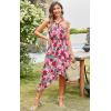 imageECOWISH Polka Dot Women Summer Dress Midi A Line Flowy High Low Sleeveless Boho Floral Halterneck Cocktail Tops Sundress 202546 Red Floral