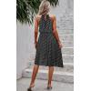 imageECOWISH Polka Dot Women Summer Dress Midi A Line Flowy High Low Sleeveless Boho Floral Halterneck Cocktail Tops Sundress 2025Black