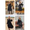 imageECOWISH Women 2025 Casual Tie Front Pleated Long Sleeve Dresses Elastic Waist Tiered Ruffle Flowy Midi Dress with PocketsBlack