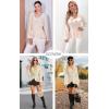 imageECOWISH Women Dressy Ruffle Blouse 2025 Long Sleeve Peplum Work Shirts Elegant V Neck Smocked Waist Business Casual Tops452 Beige