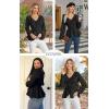 imageECOWISH Women Dressy Ruffle Blouse 2025 Long Sleeve Peplum Work Shirts Elegant V Neck Smocked Waist Business Casual Tops452 Black
