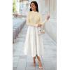 imageECOWISH Sweater Dresses for Women 2025  Fall Patchwork Long Sleeve Knit Flowy ALine Midi Casual One Piece OutfitsBeige