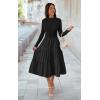 imageECOWISH Sweater Dresses for Women 2025  Fall Patchwork Long Sleeve Knit Flowy ALine Midi Casual One Piece OutfitsBlack