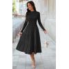 imageECOWISH Sweater Dresses for Women 2025  Fall Patchwork Long Sleeve Knit Flowy ALine Midi Casual One Piece OutfitsBlack