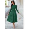 imageECOWISH Sweater Dresses for Women 2025  Fall Patchwork Long Sleeve Knit Flowy ALine Midi Casual One Piece OutfitsDark Green