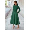 imageECOWISH Sweater Dresses for Women 2025  Fall Patchwork Long Sleeve Knit Flowy ALine Midi Casual One Piece OutfitsDark Green